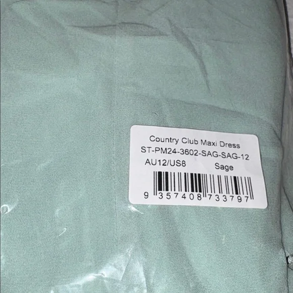 Peppermayo NWT Country Club Ruffled Maxi Dress in Sage Size 8 - Picture 5 of 6